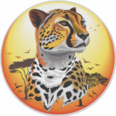 Cheetah African Feline Wild Animal Aufkleber (Vorderseite)