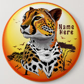 Cheetah African Feline Wild Animal Button (Vorderseite)