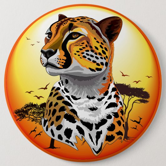 Cheetah African Feline Wild Animal Button (Vorderseite)