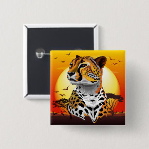 Cheetah African Feline Wild Animal Button