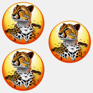 Cheetah African Feline Wild Animal Etiketten