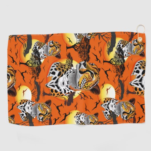 Cheetah African Feline Wild Animal Golfhandtuch (Horizontal)