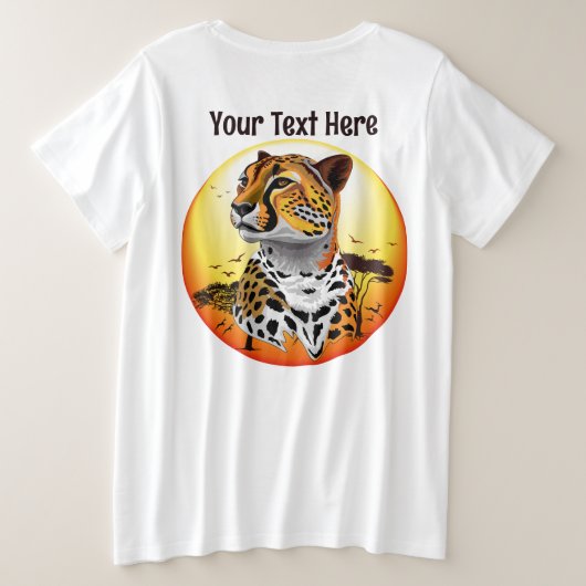 Cheetah African Feline Wild Animal Große Größe T-Shirt (Design Rückseite)