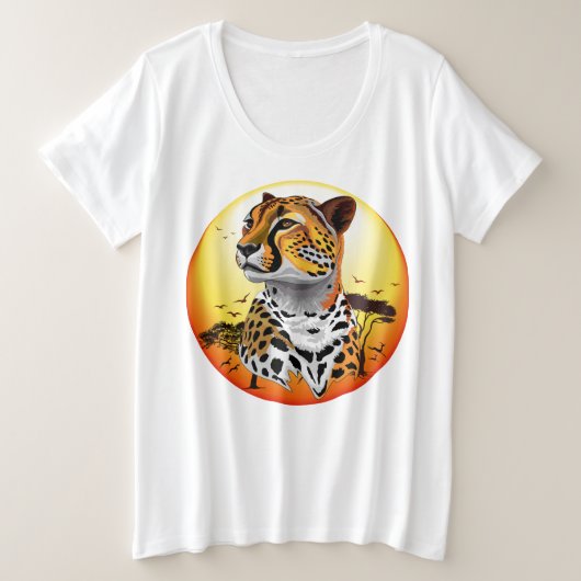 Cheetah African Feline Wild Animal Große Größe T-Shirt (Design vorne)