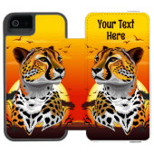 Cheetah African Feline Wild Animal Incipio iPhone Geldbeutel-Hülle (Folio Geöffnet)