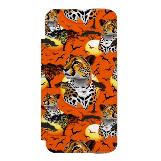 Cheetah African Feline Wild Animal Incipio iPhone Geldbeutel-Hülle (Folio Vorderseite)