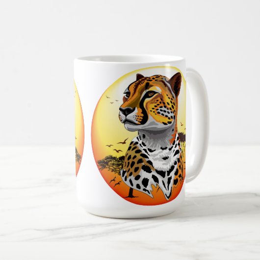 Cheetah African Feline Wild Animal Kaffeetasse (VorderseiteRechts)