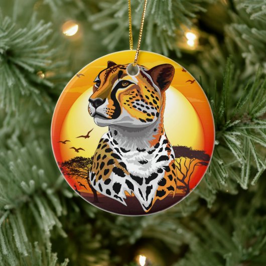 Cheetah African Feline Wild Animal Keramik Ornament (Baum)