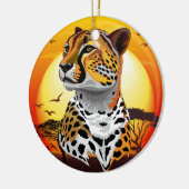 Cheetah African Feline Wild Animal Keramik Ornament (Links)