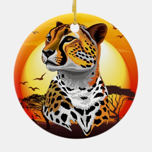 Cheetah African Feline Wild Animal Keramik Ornament (Hinten)
