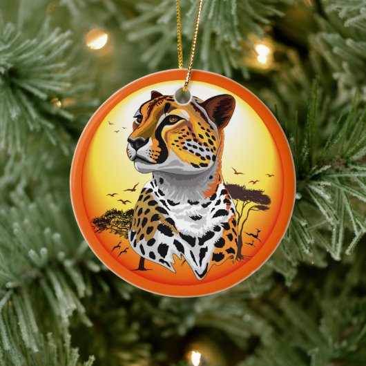 Cheetah African Feline Wild Animal Keramik Ornament (Baum)