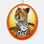 Cheetah African Feline Wild Animal Keramik Ornament (Links)