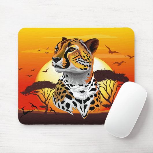Cheetah African Feline Wild Animal Mousepad (Mit Mouse)