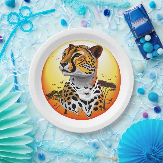 Cheetah African Feline Wild Animal Pappteller (Party)