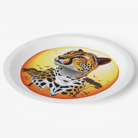 Cheetah African Feline Wild Animal Pappteller (Schrägansicht)