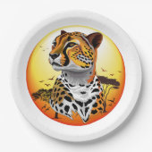 Cheetah African Feline Wild Animal Pappteller (Vorderseite)