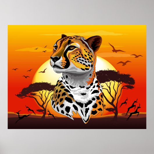 Cheetah African Feline Wild Animal Poster (Vorne)