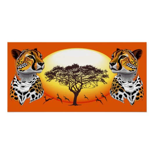 Cheetah African Feline Wild Animal Poster (Vorderseite)