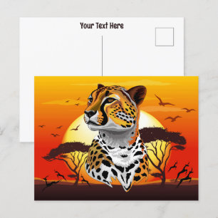 Cheetah African Feline Wild Animal Postkarte