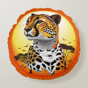 Cheetah African Feline Wild Animal Rundes Kissen
