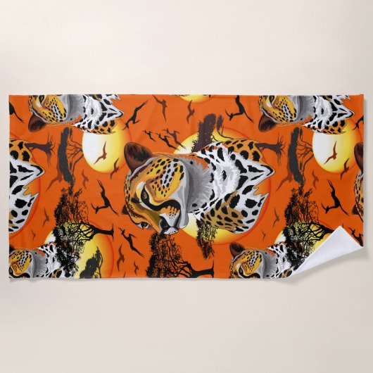 Cheetah African Feline Wild Animal Strandtuch (Vorderseite)