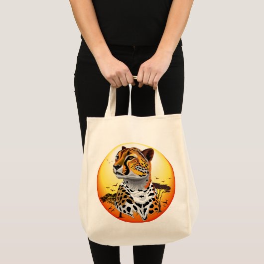 Cheetah African Feline Wild Animal Tragetasche (Vorderseite (Produkt))