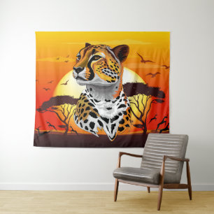 Cheetah African Feline Wild Animal Wandteppich