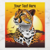 Cheetah African Feline Wild Animal Weinetikett (Einzelnes Label)