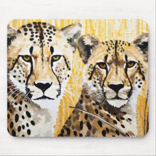 Cheetah Animal Art Deco Paint Mosaic Mousepad