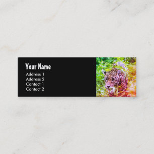 Cheetah Animal Funky Photo Mini Visitenkarte