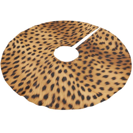 Cheetah Animal Fur Polyester Weihnachtsbaumdecke (Schrägansicht)