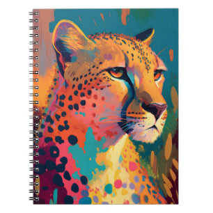 Cheetah Animal Portrait Malerei Wildlife Notizblock