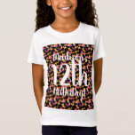 Cheetah Animal Print Birthday Shirts für Mädchen<br><div class="desc">Entworfen von Dream Big Digital Design</div>
