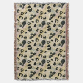 Cheetah Animal Print Black, Gold Decke (Vorderseite Vertikal)