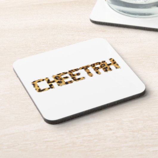Cheetah Animal Print Design Getränkeuntersetzer (Linke Seite)