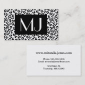 Cheetah Animal Print in Black and White Business C Visitenkarte (Vorne/Hinten)