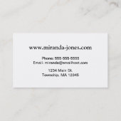 Cheetah Animal Print in Black and White Business C Visitenkarte (Rückseite)