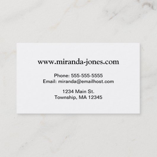 Cheetah Animal Print in Black and White Business C Visitenkarte (Rückseite)