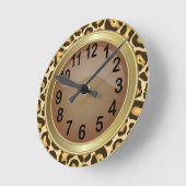 Cheetah Animal Print in Brown Runde Wanduhr (Winkel)