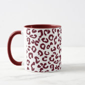 Cheetah Animal Print in Maroon und White Tasse (Links)