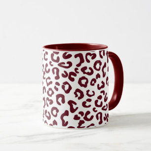 Cheetah Animal Print in Maroon und White Tasse