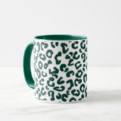 Cheetah Animal Print in Pine Green und White Tasse (Vorderseite Links)
