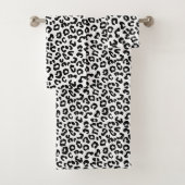 Cheetah Animal Print in Schwarz und Weiß Badhandtuch Set (Insitu)