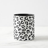 Cheetah Animal Print in Schwarz und Weiß Tasse (Zentrum)