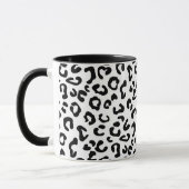 Cheetah Animal Print in Schwarz und Weiß Tasse (Links)