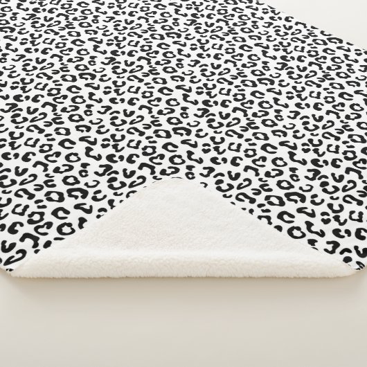 Cheetah Animal Print in Schwarzweiß Sherpadecke (3/4)