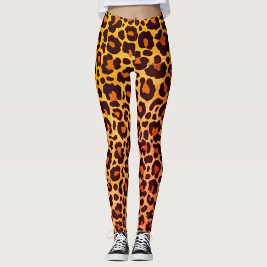 Cheetah Animal Print Leopard Safari Trendy Leggin Leggings (Vorderseite)