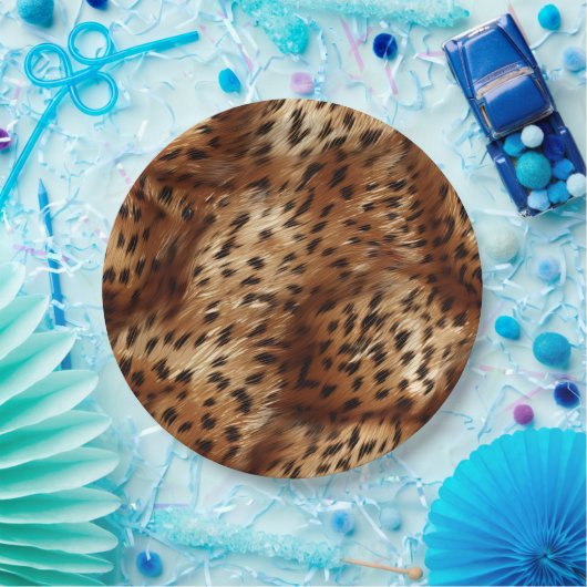 Cheetah Animal Print Pappteller (Party)