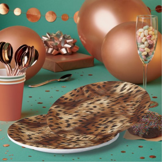 Cheetah Animal Print Pappteller (Multi)