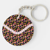 Cheetah Animal Print Pink Pearl Schlüsselanhänger (Rückseite)
